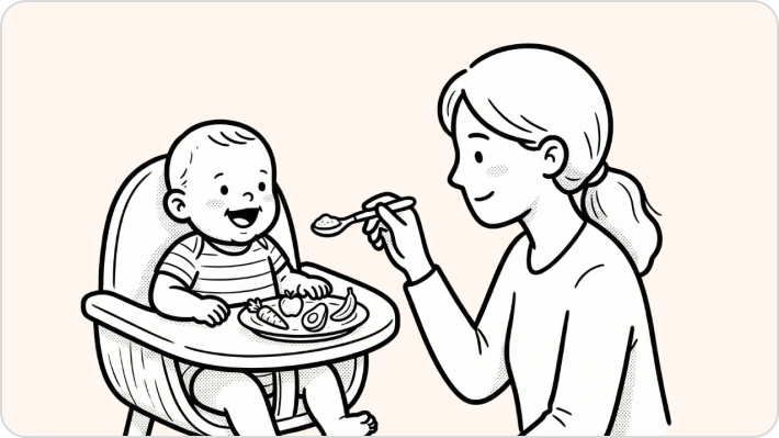 que come un bebe de 6 meses